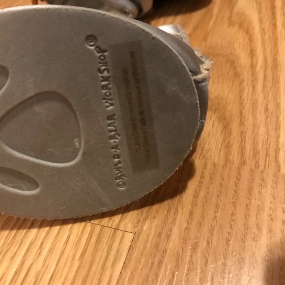 Build-A-Bear Workshop Baby Booties Gray Silver Satin Shoes With Bow BAB - Picture 6 of 6